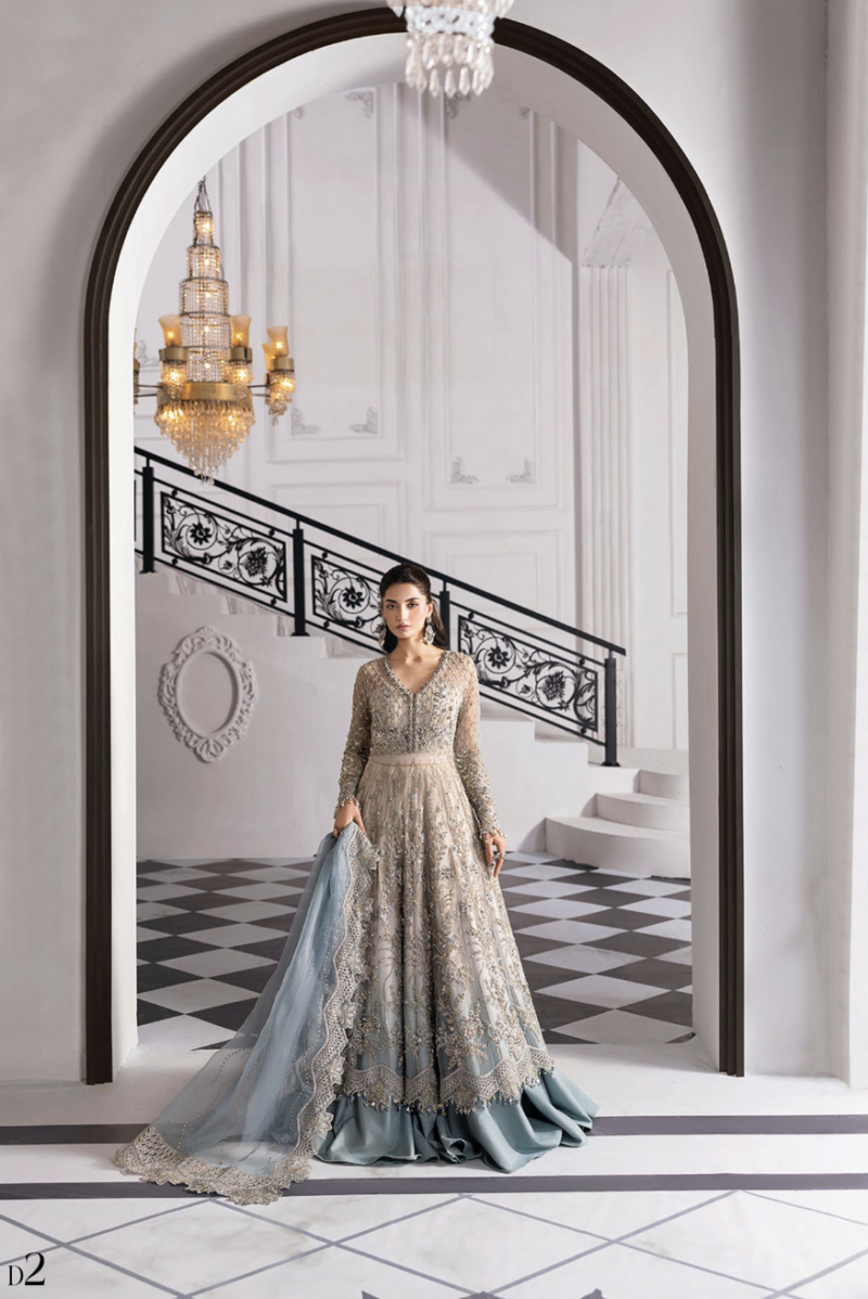 3 Piece Unstitched Embroidered Net Suit | BD-3002